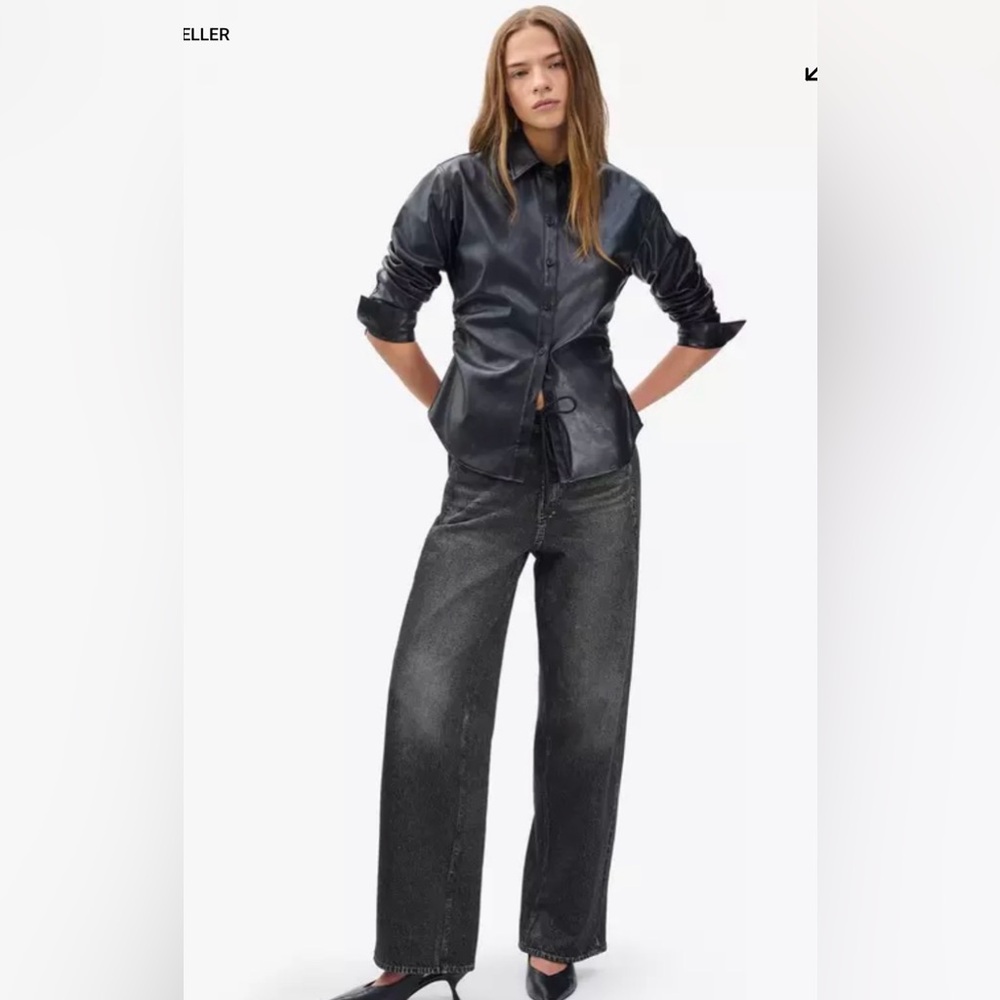 Rag & Bone Miramar Wide-Leg Drawstring Pants - washed black- small